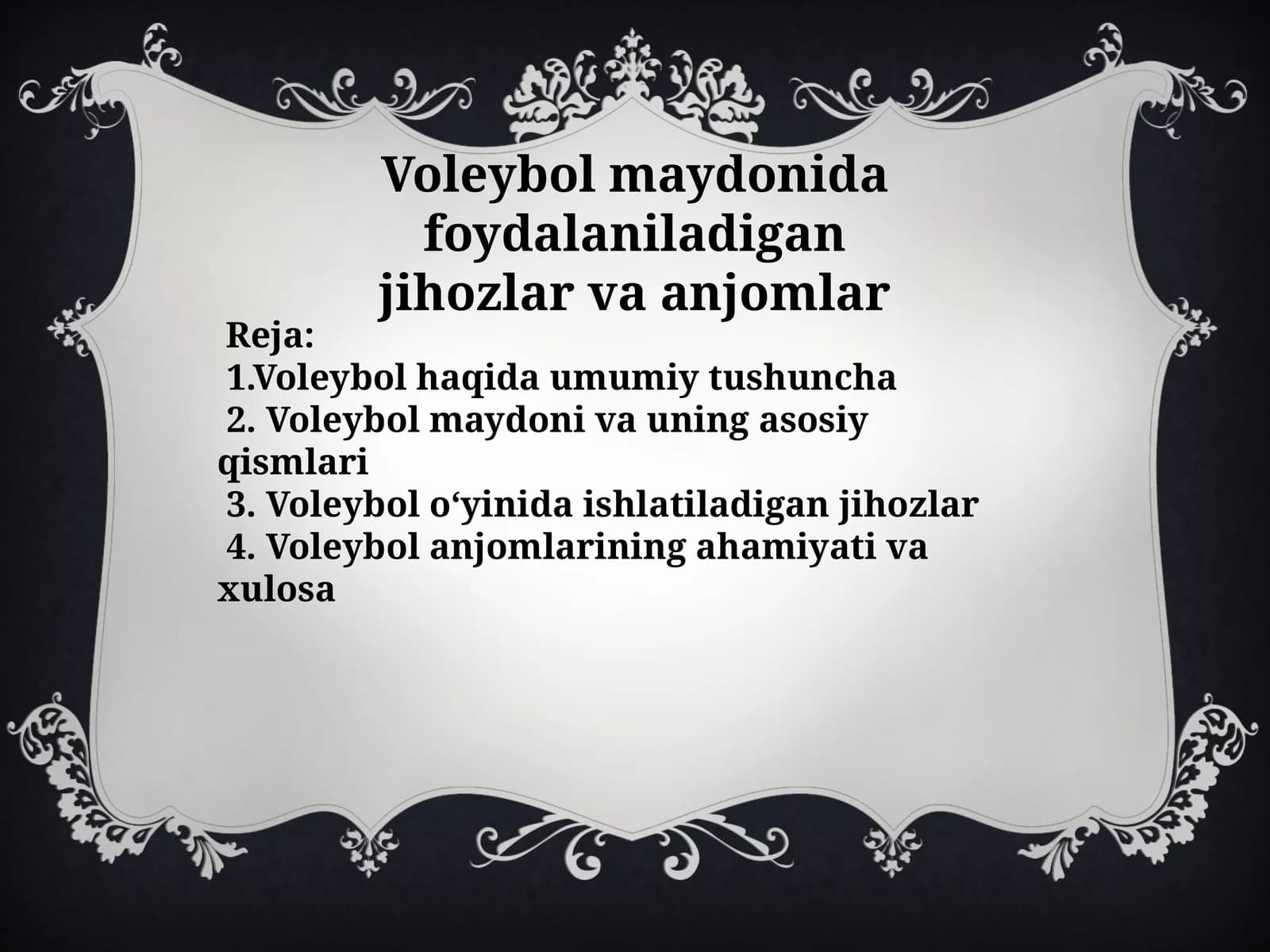 Voleybol maydonida foydalaniladigan jihozlar va anjomlar