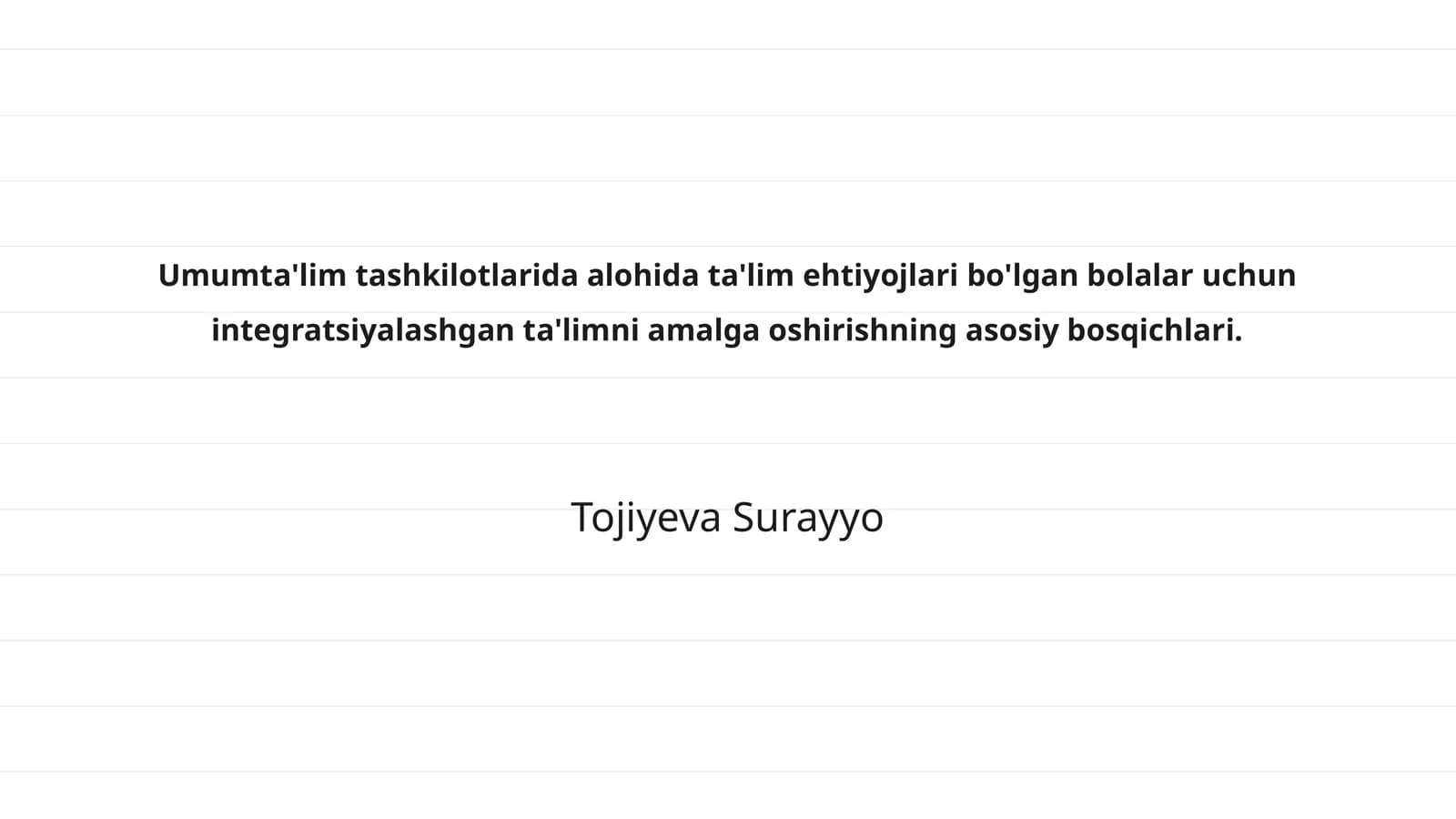Integratsiyalashgan ta'lim