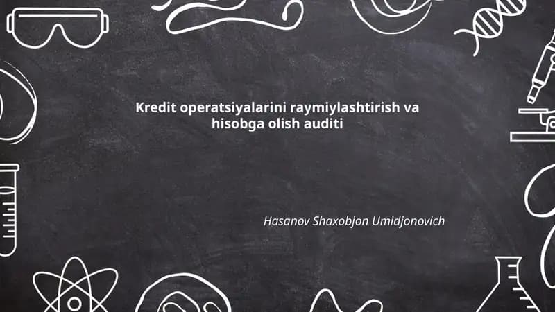Kredit operatsiyalarini raymiylashtirish va hisobga olish auditi