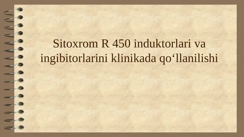 Sitoxrom R 450 induktorlari va ingibitorlari