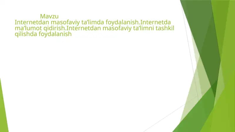 Internetdan Masofaviy Ta'lim
