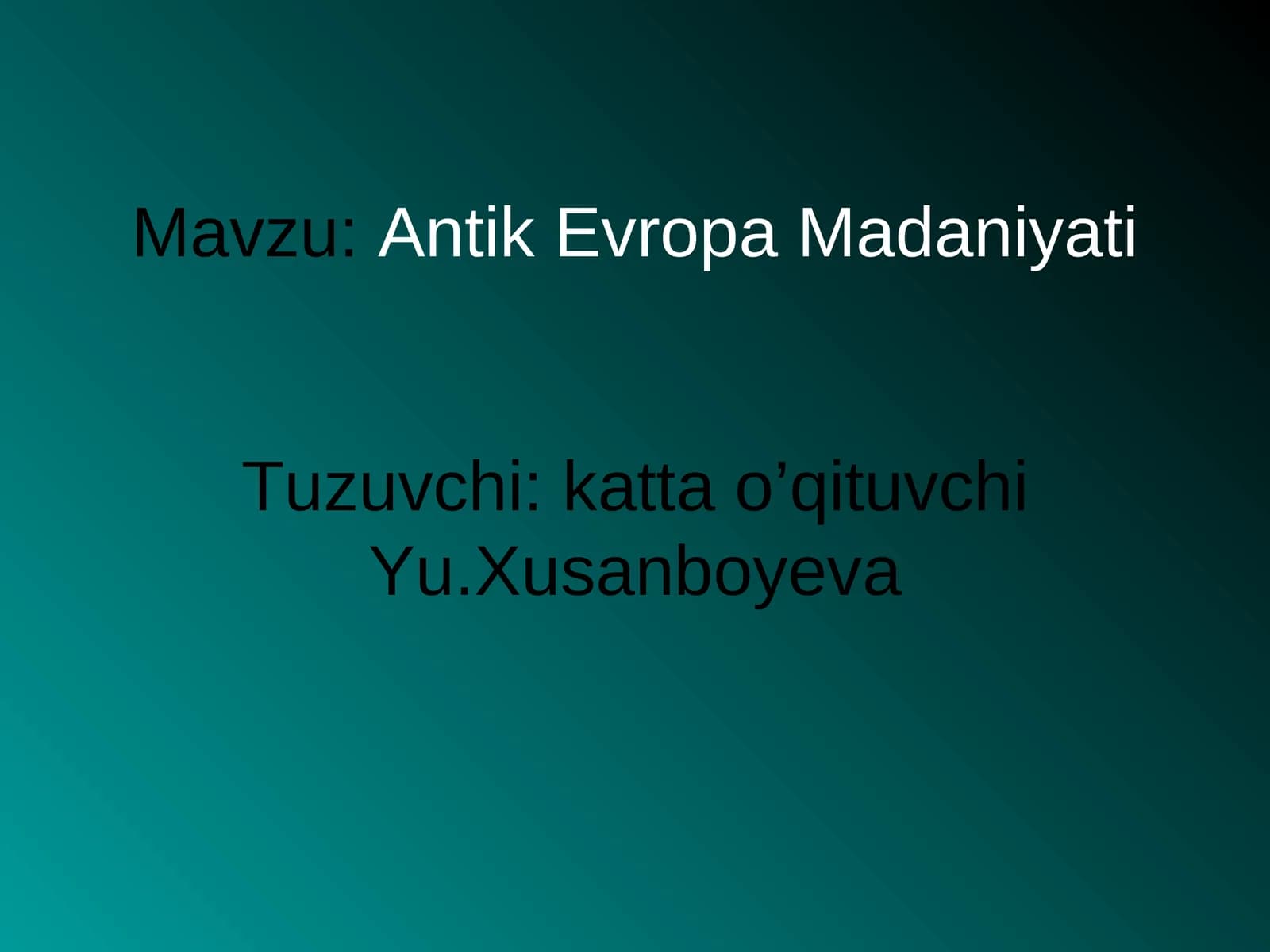 Antik Evropa Madaniyati
