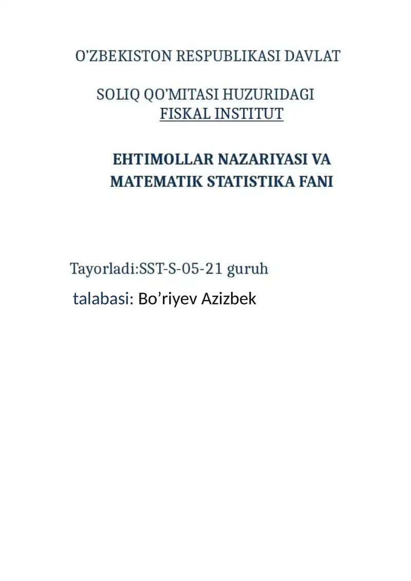 Ehtimollar nazariyasi