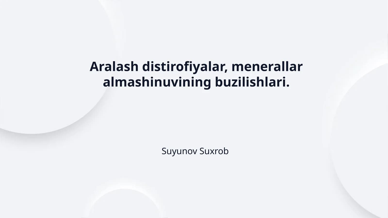Aralash distirofiyalar, menerallar almashinuvining buzilishlari.