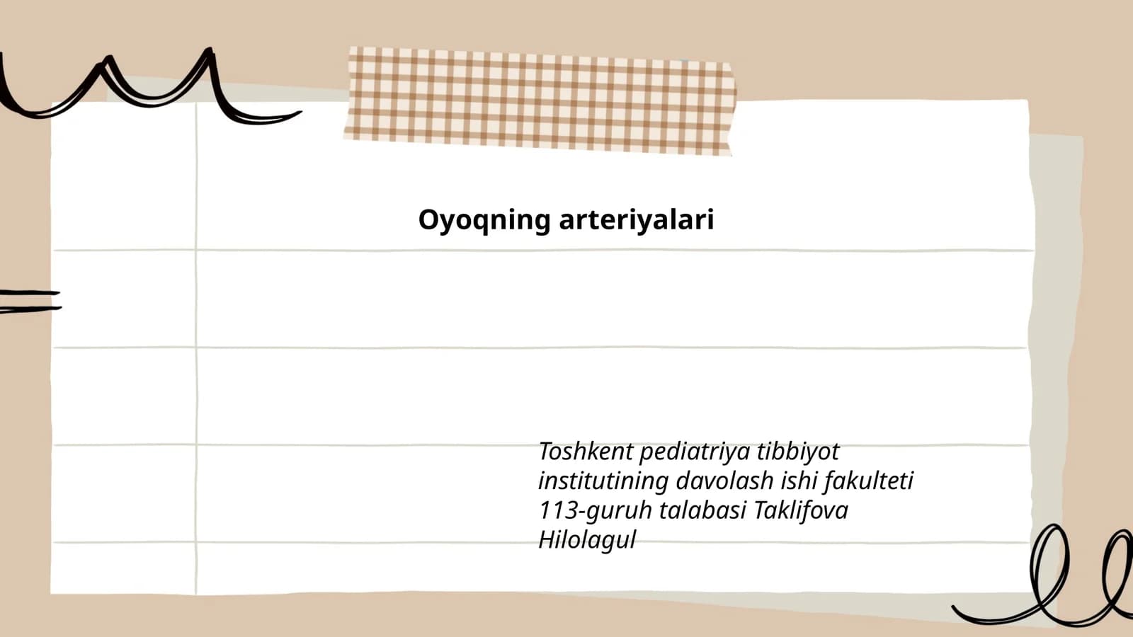Oyoqning arteriyalari