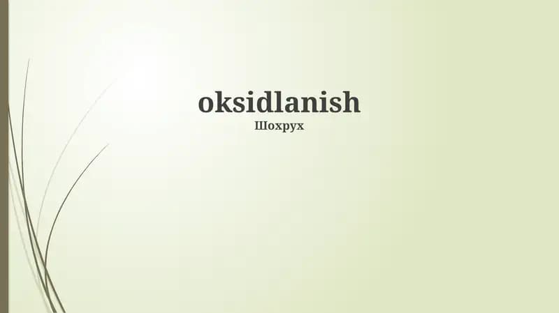 Oksidlanish