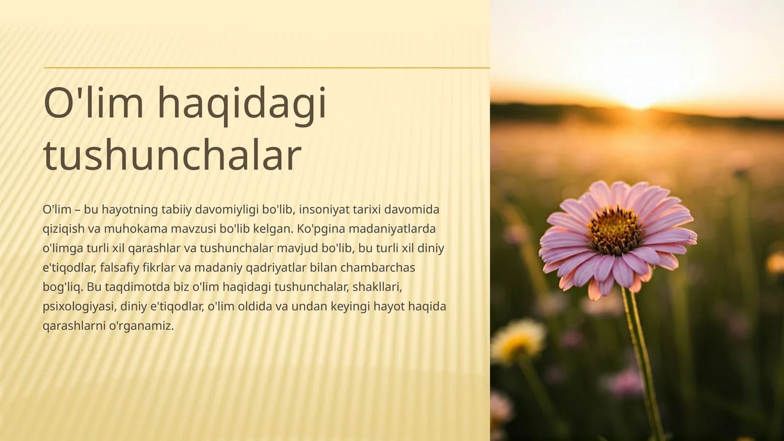 O'lim haqidagi tushunchalar