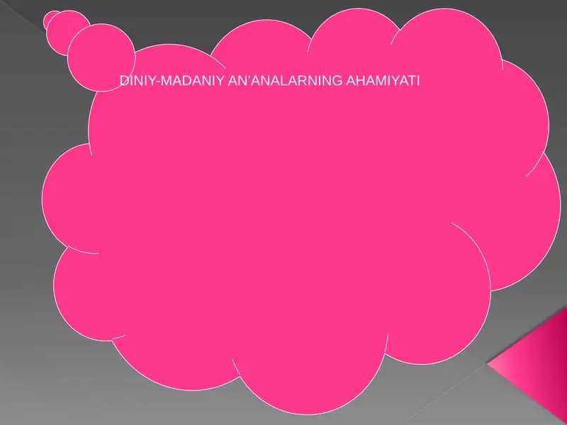 DINIY-MADANIY AN’ANALARNING AHAMIYATI