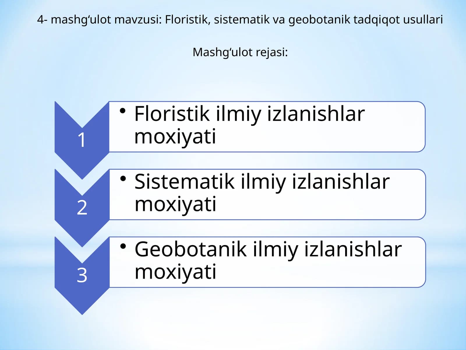 Floristik, sistematik va geobotanik tadqiqot usullari