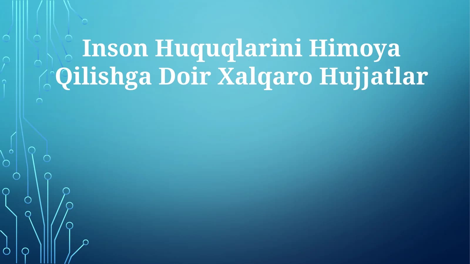 Inson Huquqlarini Himoya Qilishga Doir Xalqaro Hujjatlar
