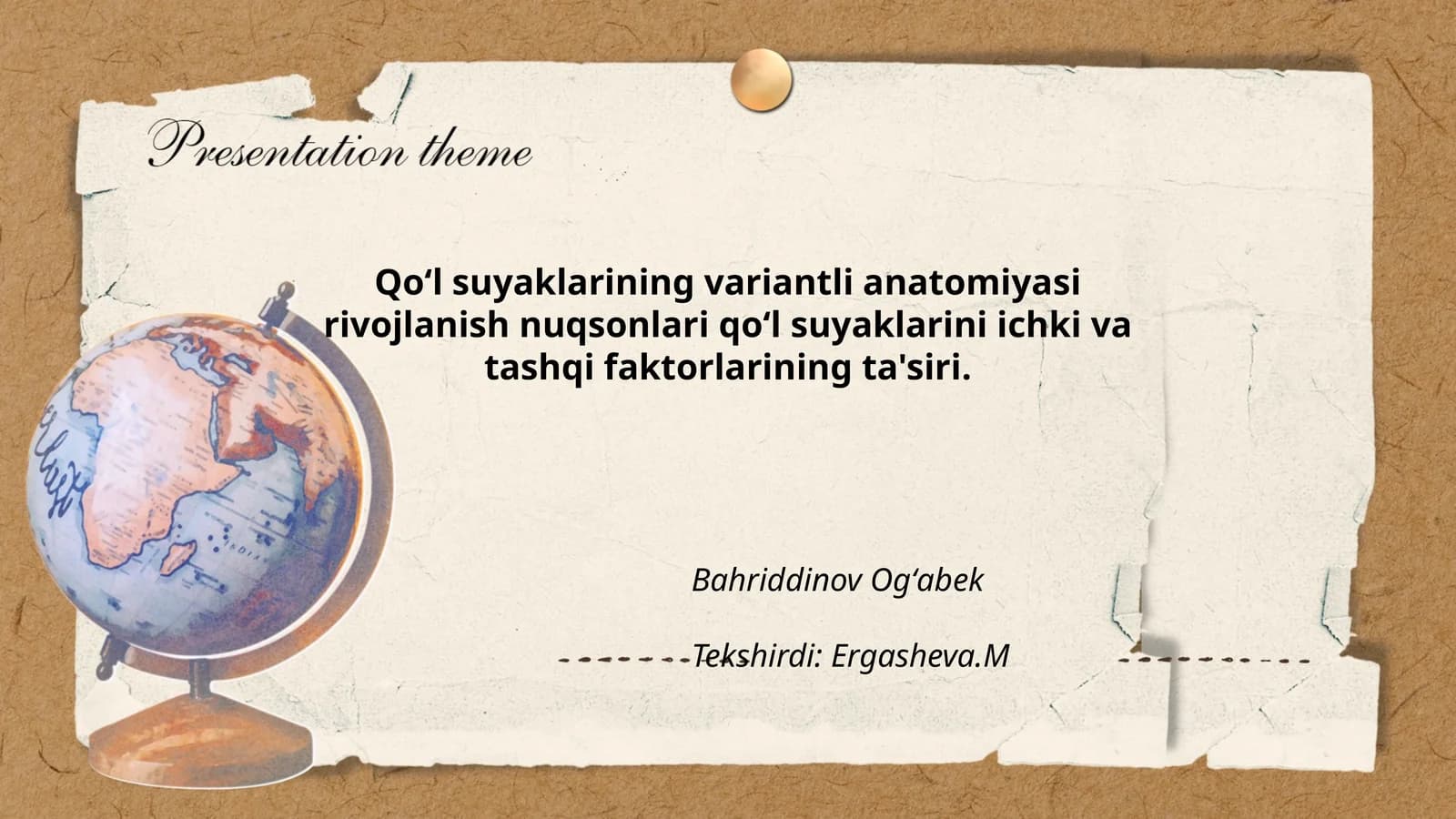 Qoʻl suyaklarining variantli anatomiyasi rivojlanish nuqsonlari qoʻl suyaklarini ichki va tashqi faktorlarining ta'siri
