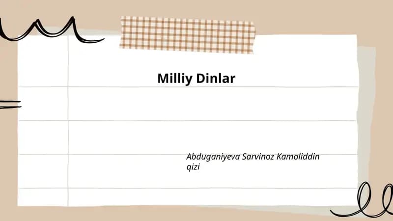 Milliy Dinlar
