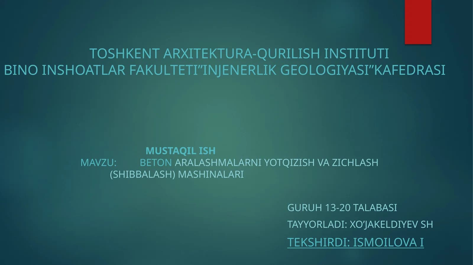 Injenerlik Geologiyasi Kafedrasi