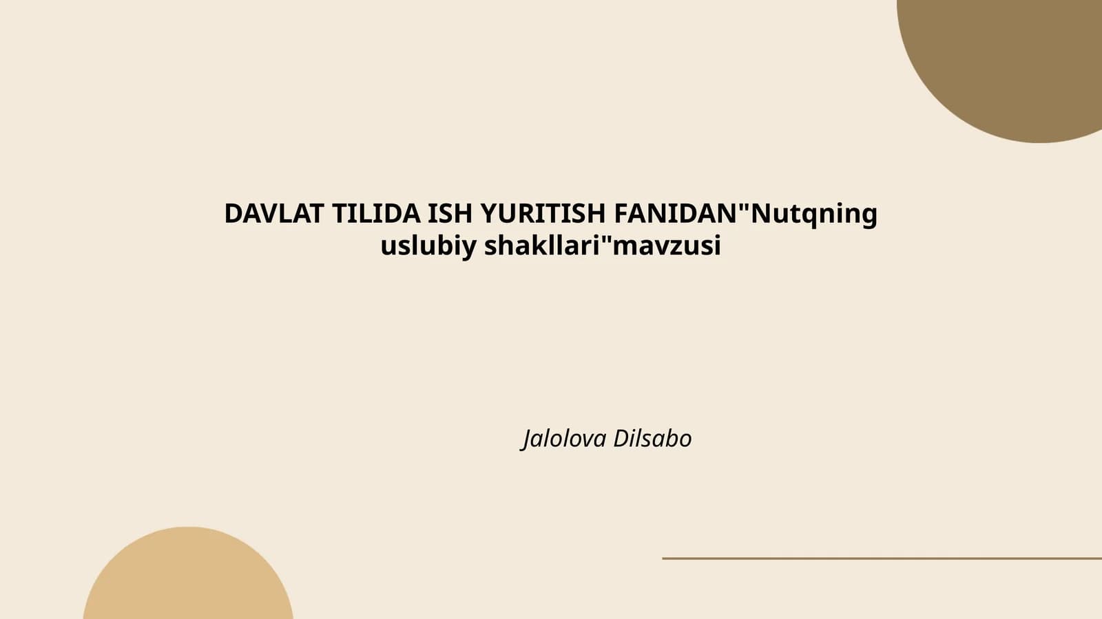 "Nutqning uslubiy shakllari"