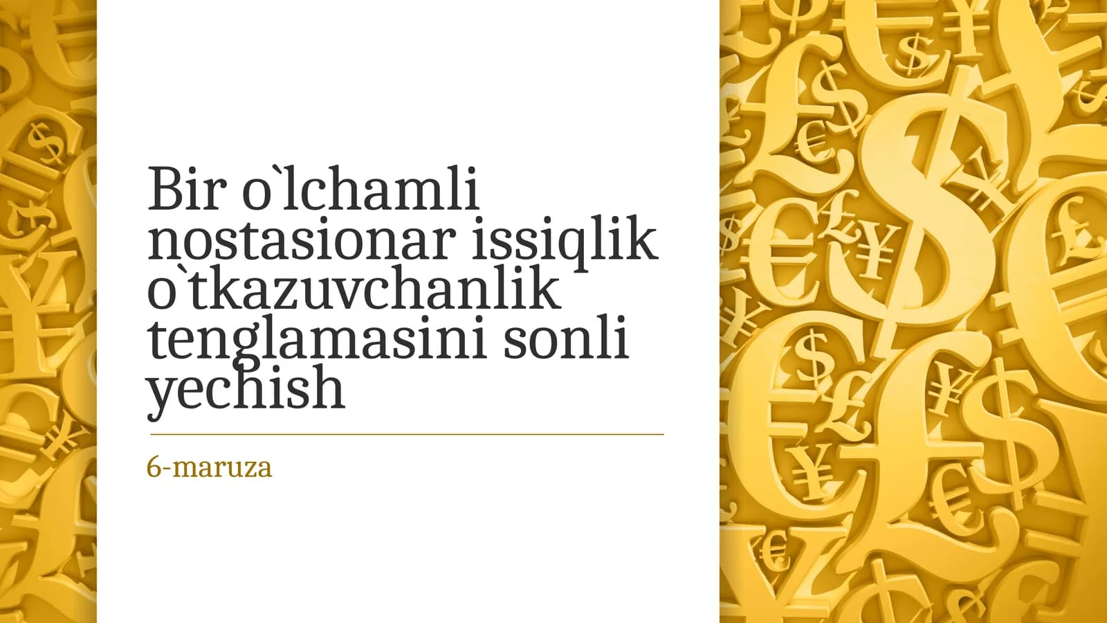 Biro`lchamlinostasionarissiqliko`tkazuvchanliktenglamasi