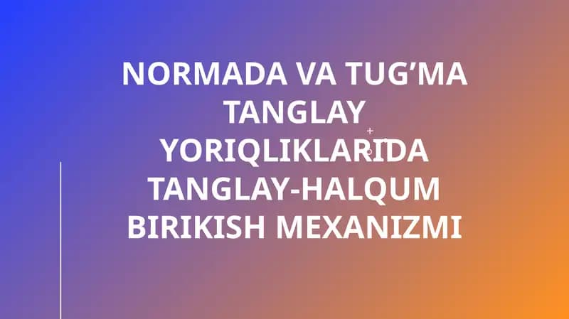 Normada va tug’ma tanglay yoriqliklarida tanglay-halqum birikish mexanizmi