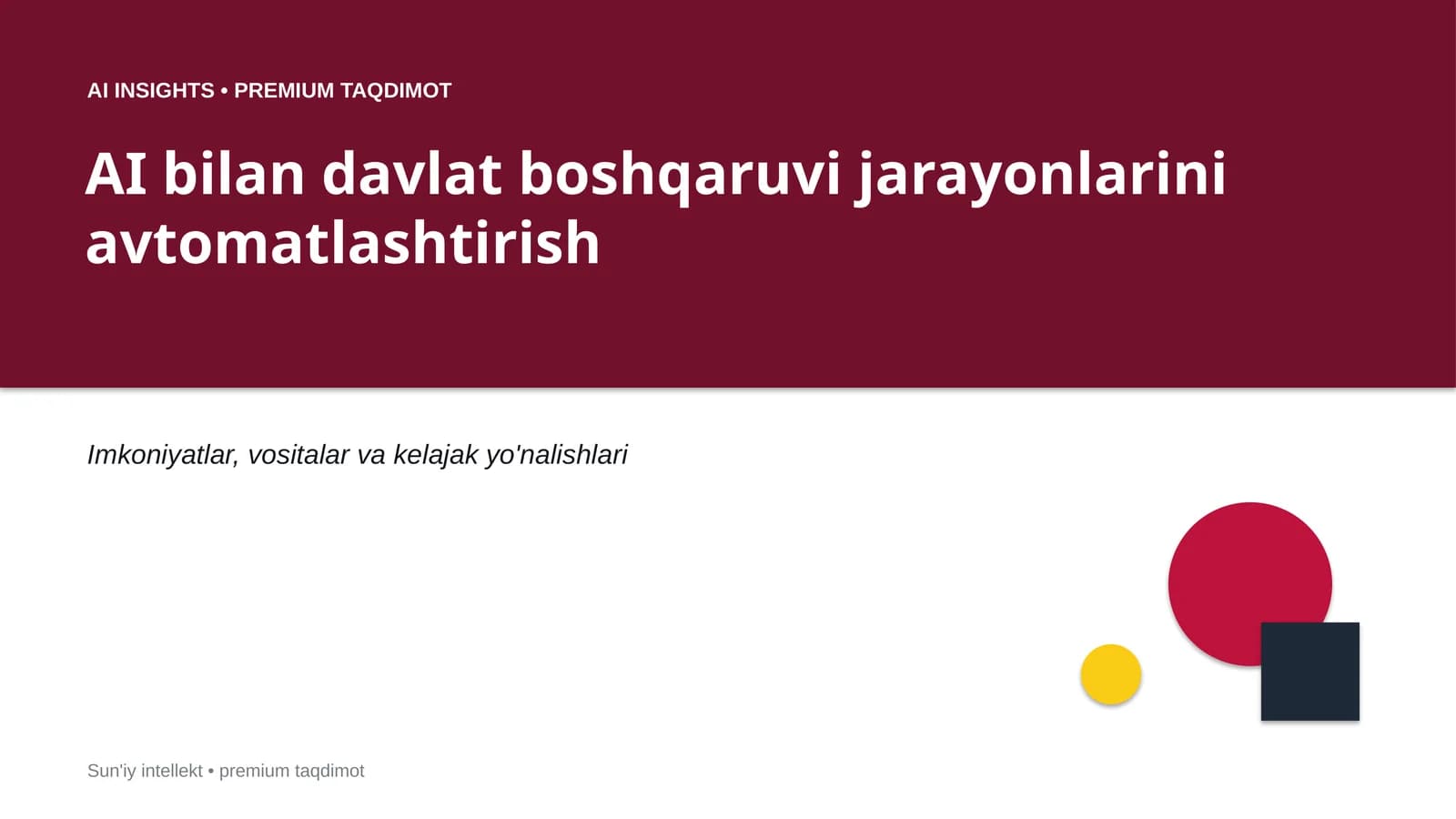 AI bilan davlat boshqaruvi jarayonlarini avtomatlashtirish
