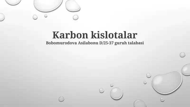 Karbon kislotalar