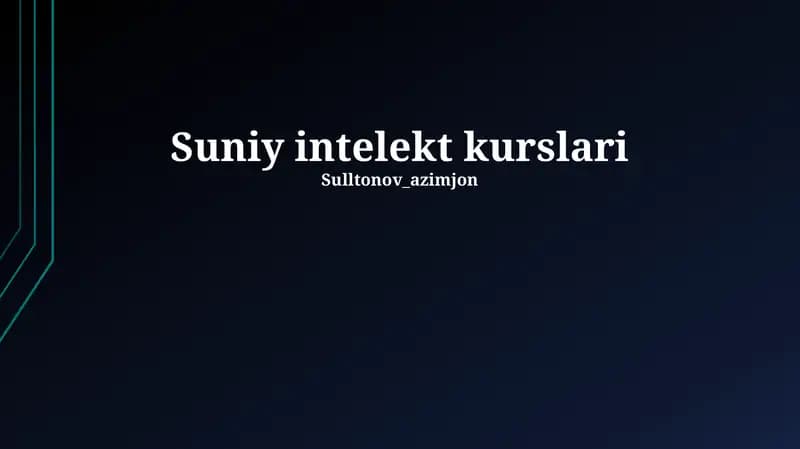 Sun'iy intellekt kurslari