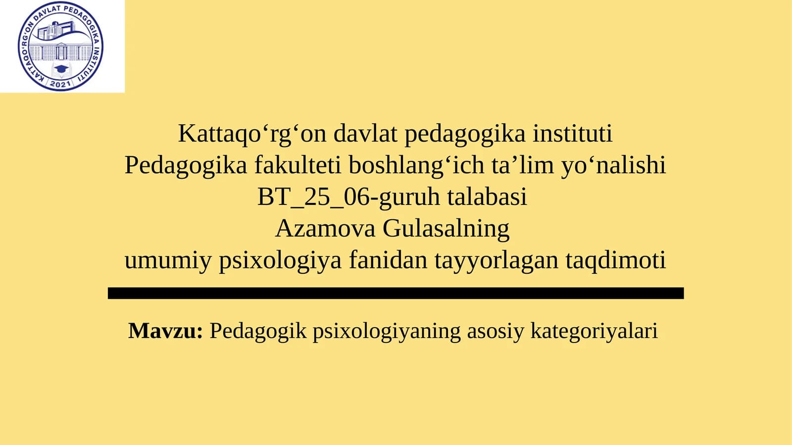 Pedagogik psixologiya- taʼlim va tarbiya muammolarini tadqiq qilish