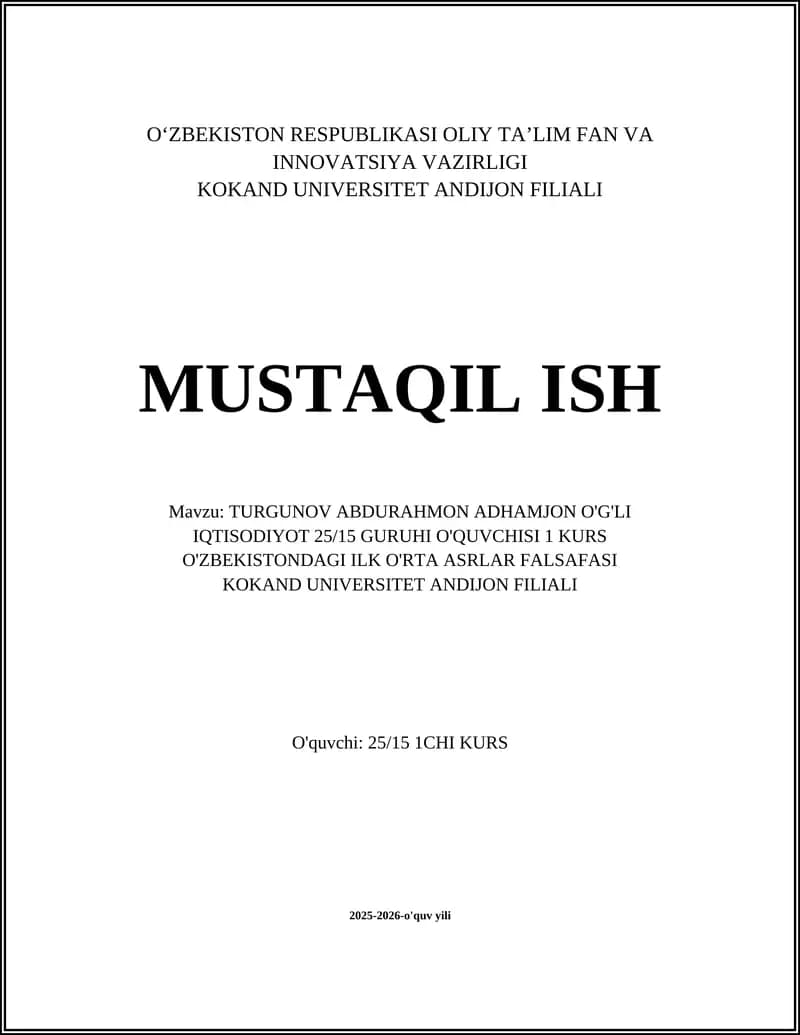 Oʻzbekistondagi ilk oʻrta asrlar falsafasi
