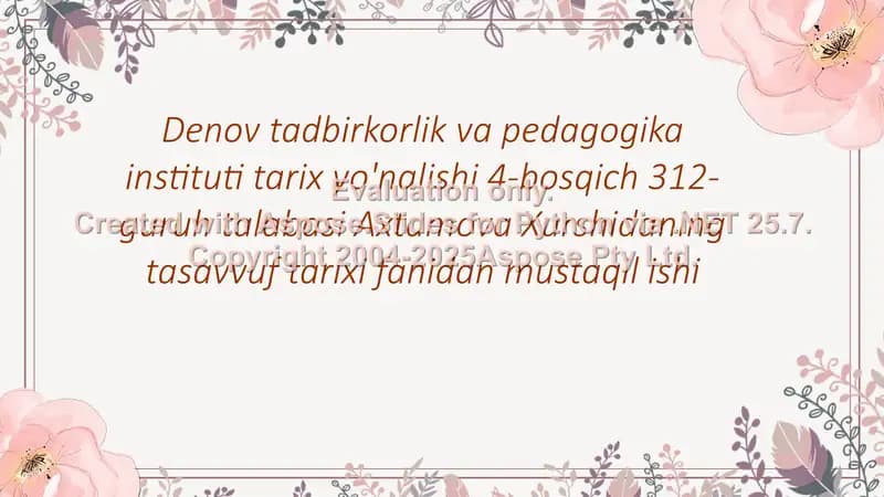 Jaloliddin Rumiy-Mavlaviya tariqati asoschisi