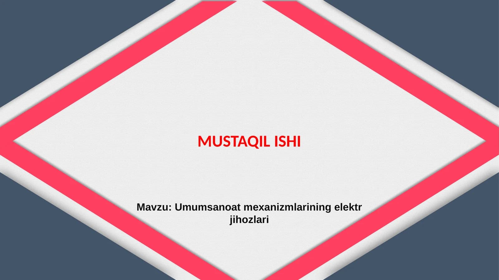 Umumsanoat mexanizmlarining elektr jihozlari