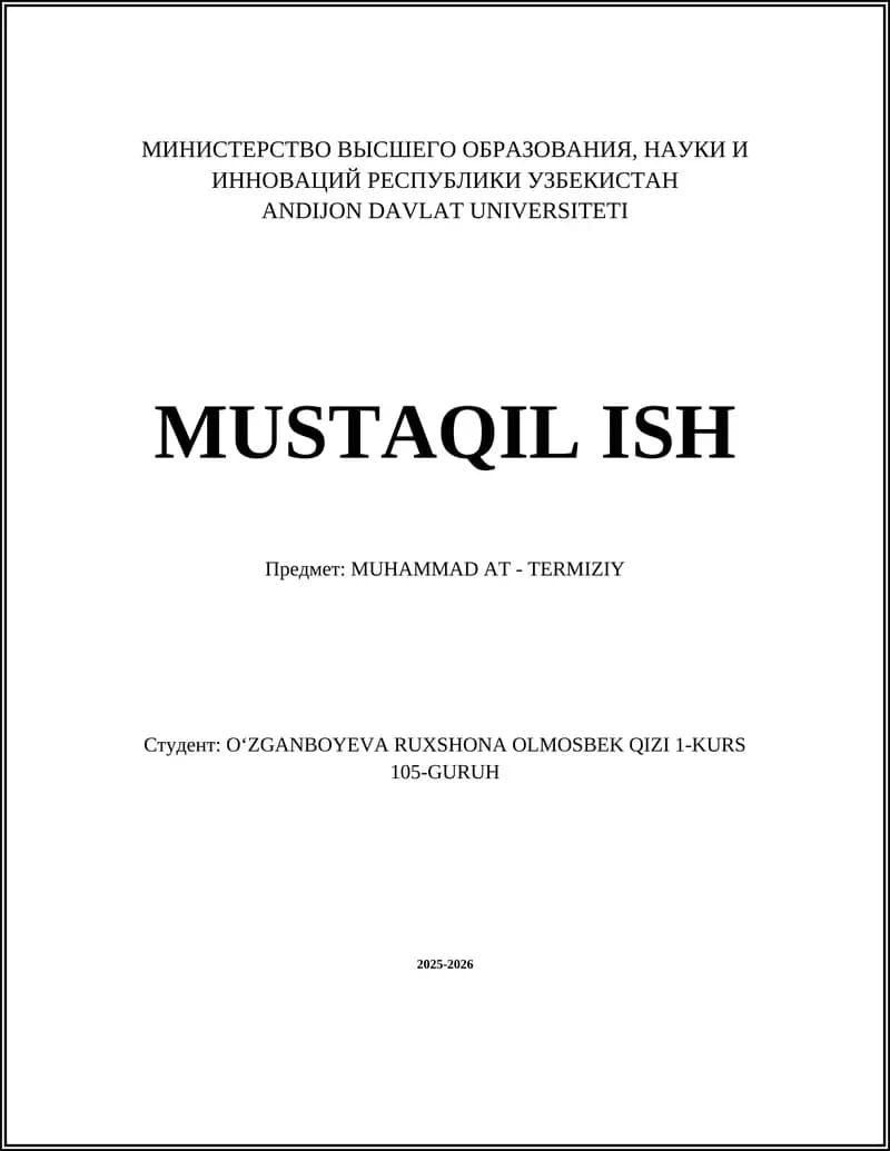 MUHAMMAD AT - TERMIZIY