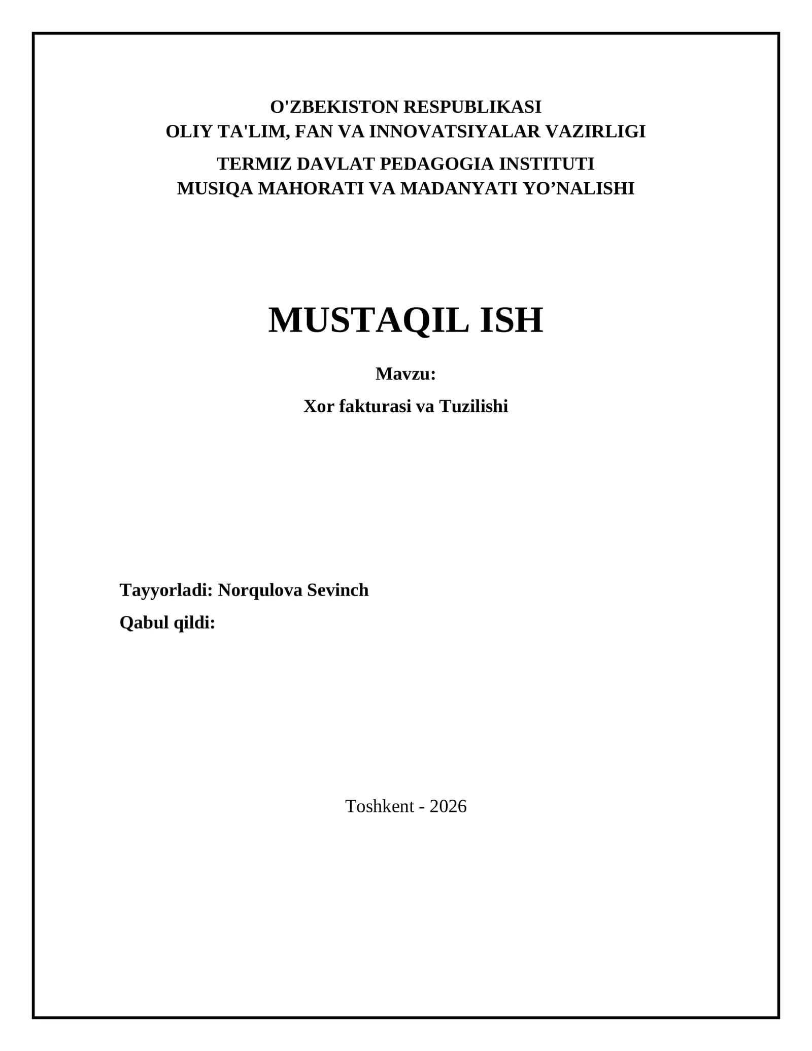 Xor fakturasi va Tuzilishi