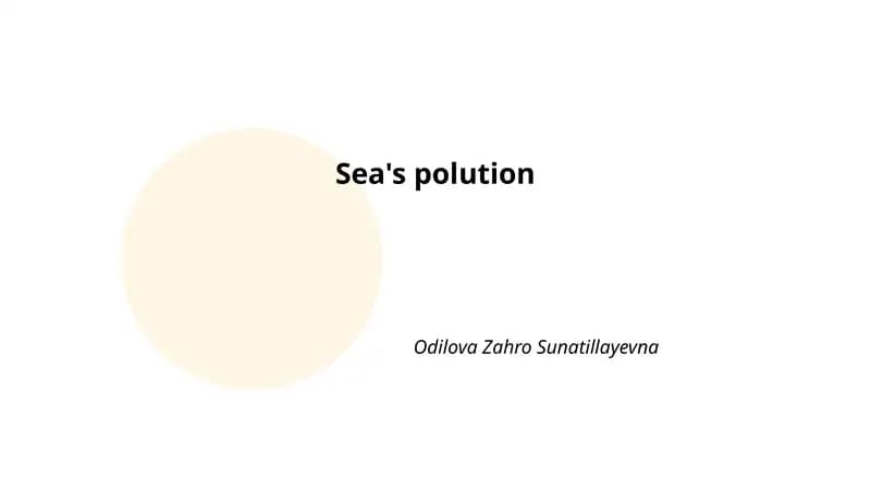 Sea's polution