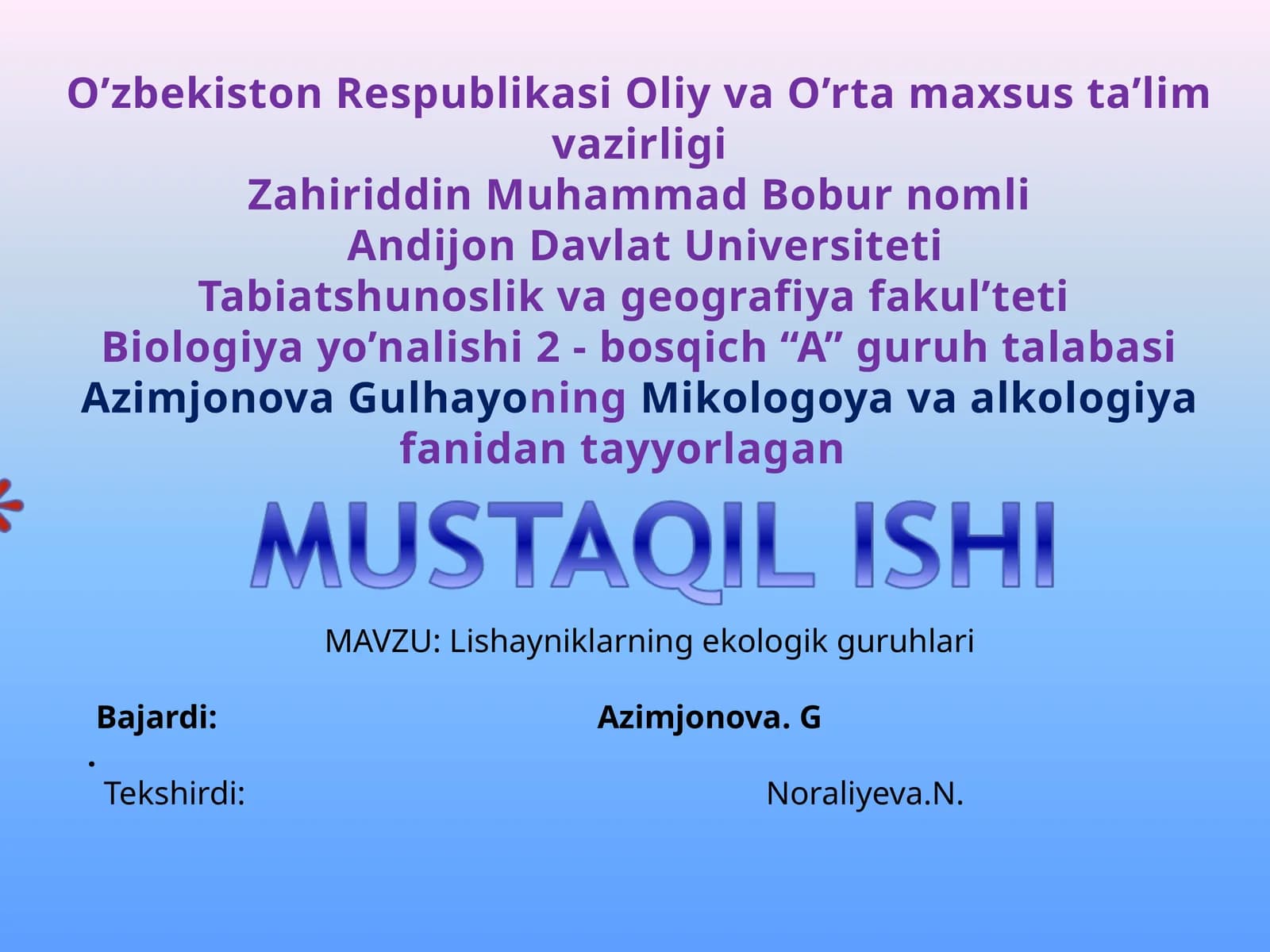 Lishayniklarning Ekologik Guruhlari