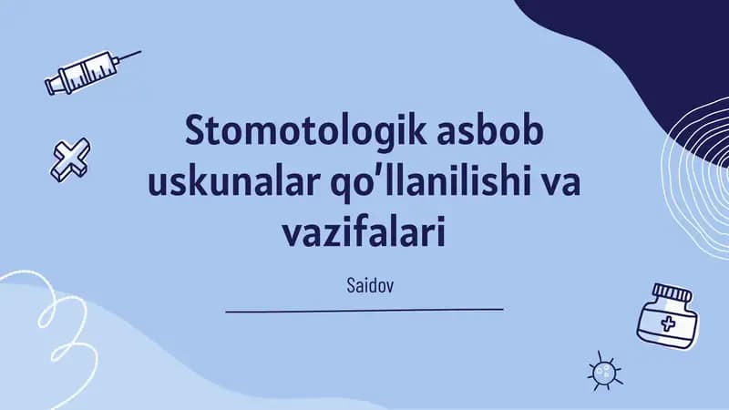 Stomotologik asbob uskunalar