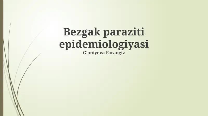 Bezgak paraziti epidemiologiyasi