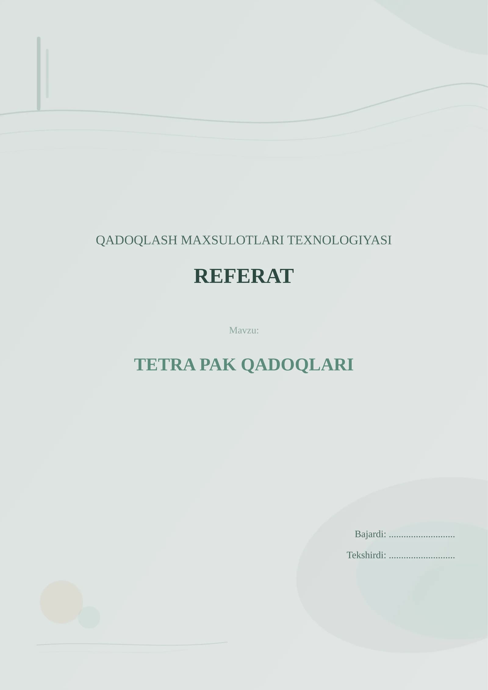 TETRA PAK QADOQLARI