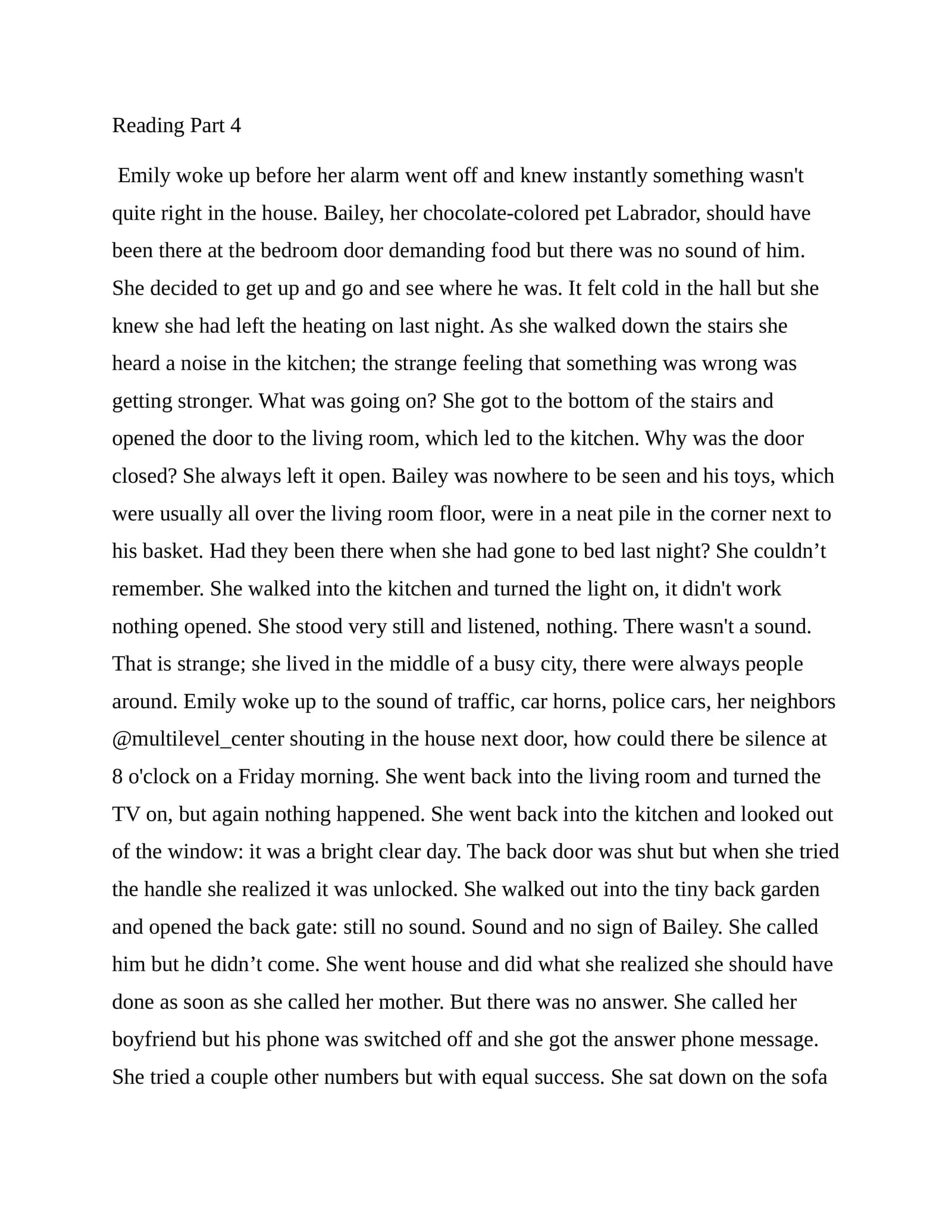 Reading Part 4