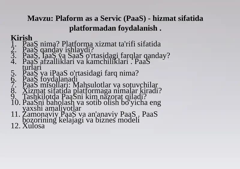 Plaformas aServic(PaaS)
