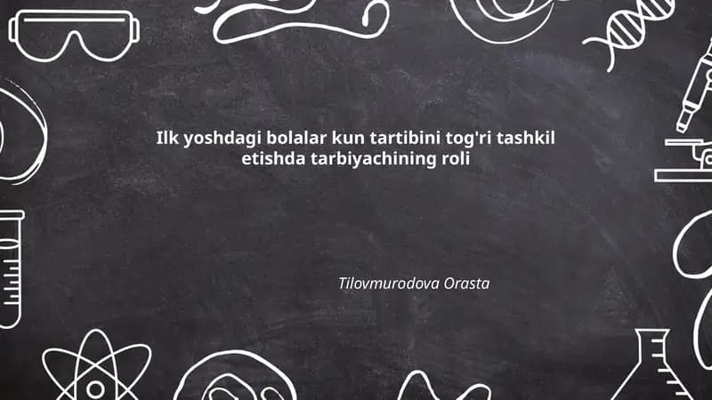 Kun tartibini rejalashtirishning pedagogik printsiplari