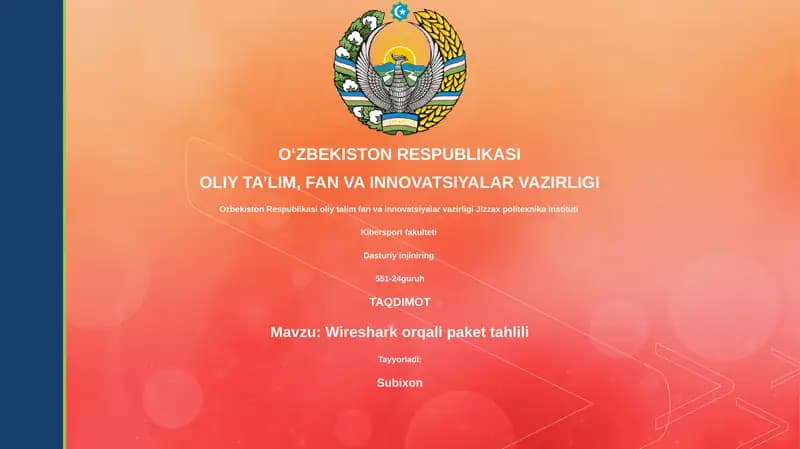 Wireshark orqali paket tahlili