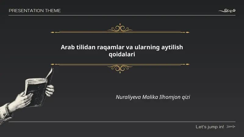 Arab tilidan raqamlar va ularning aytilish qoidalari
