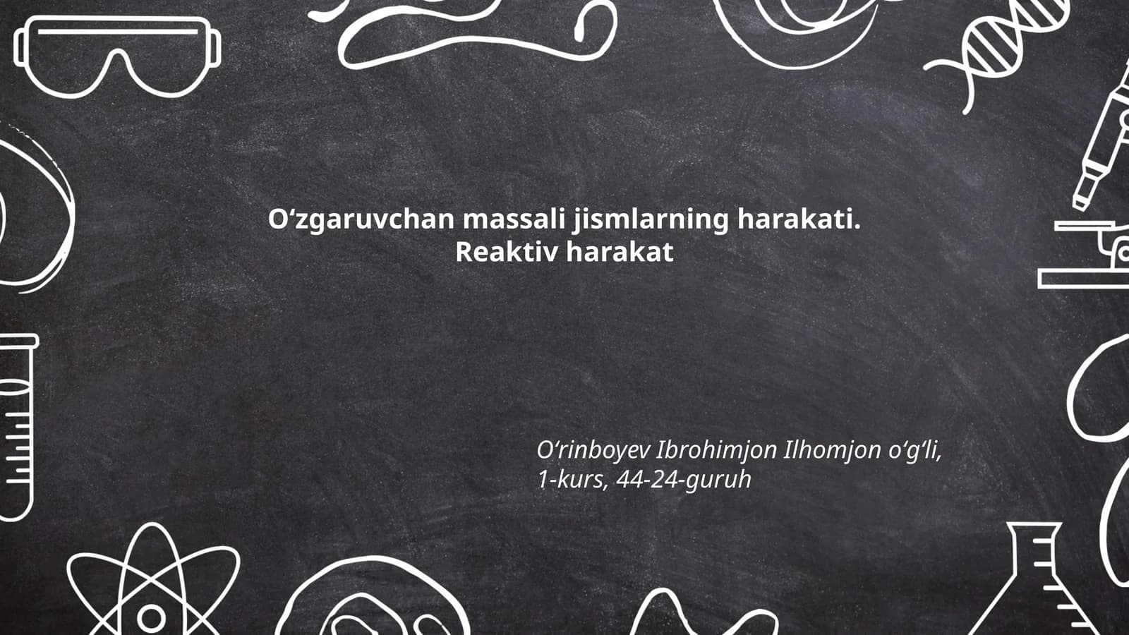 Oʻzgaruvchan massali jismlarning harakati. Reaktiv harakat