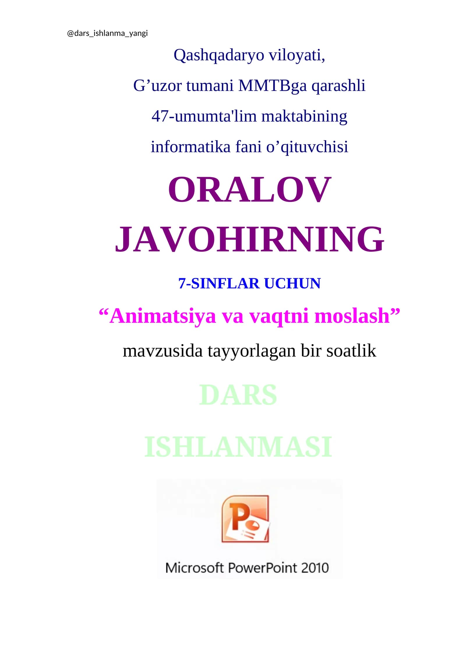 Animatsiya va vaqtni moslash