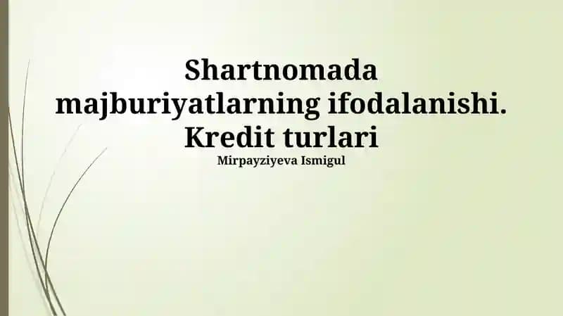 Kredit turlari
