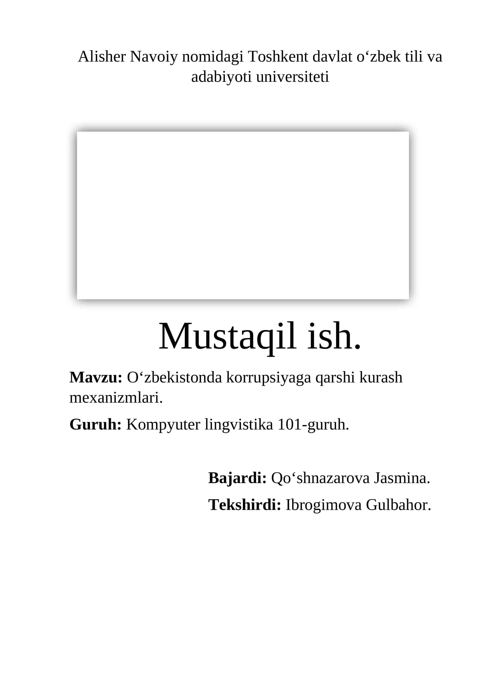 Falsafa mustaqil ish
