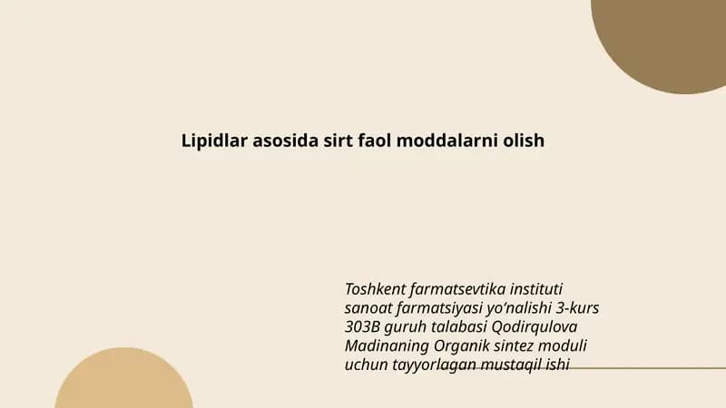 Organik sintez moduli