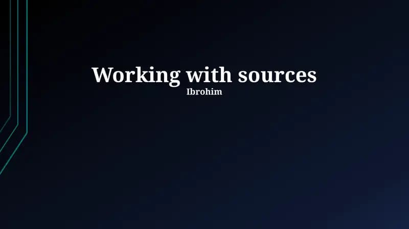 Working with sources