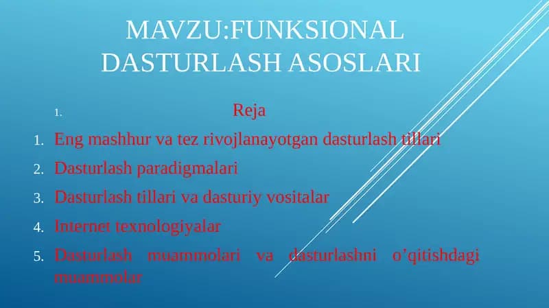 Funksional dasturlash asoslari