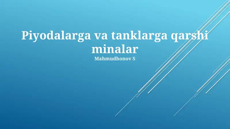 Piyodalarga va tanklarga qarshi minalar