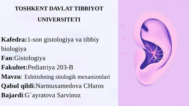 Eshitishning sitologik mexanizmlari