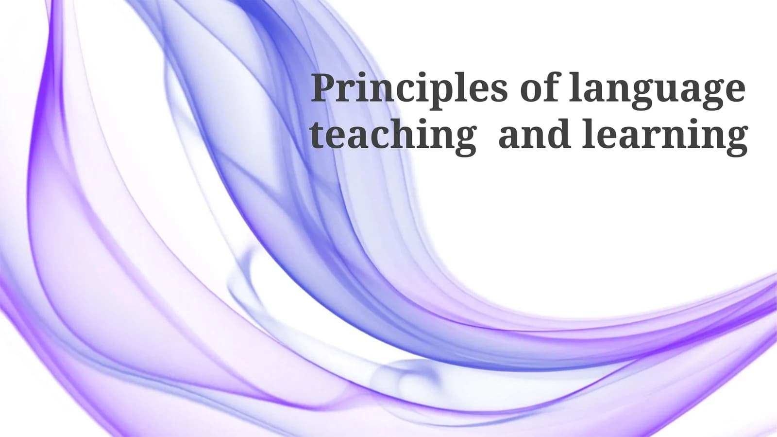 Language teaching principles