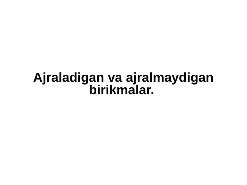 Ajralmaydigan birikmalar